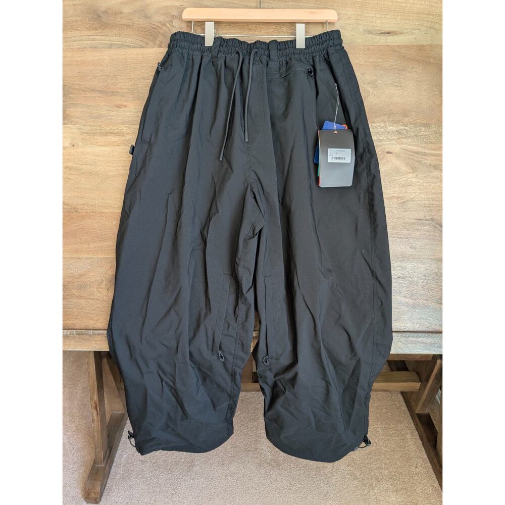 GSou Snow Durable Snow Pants Womens Large Black Baggy Drawstring GS-UPT2539 NWT